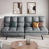 YITAHOME 70″ Convertible Futon Sofa Bed, Cat-Scratch-Proof Fabric Futon Couch with Adjustable Backrest and Armrest, Modern Loveseat Sleeper for Living Room Home Office, Dark Grey YITAHOME