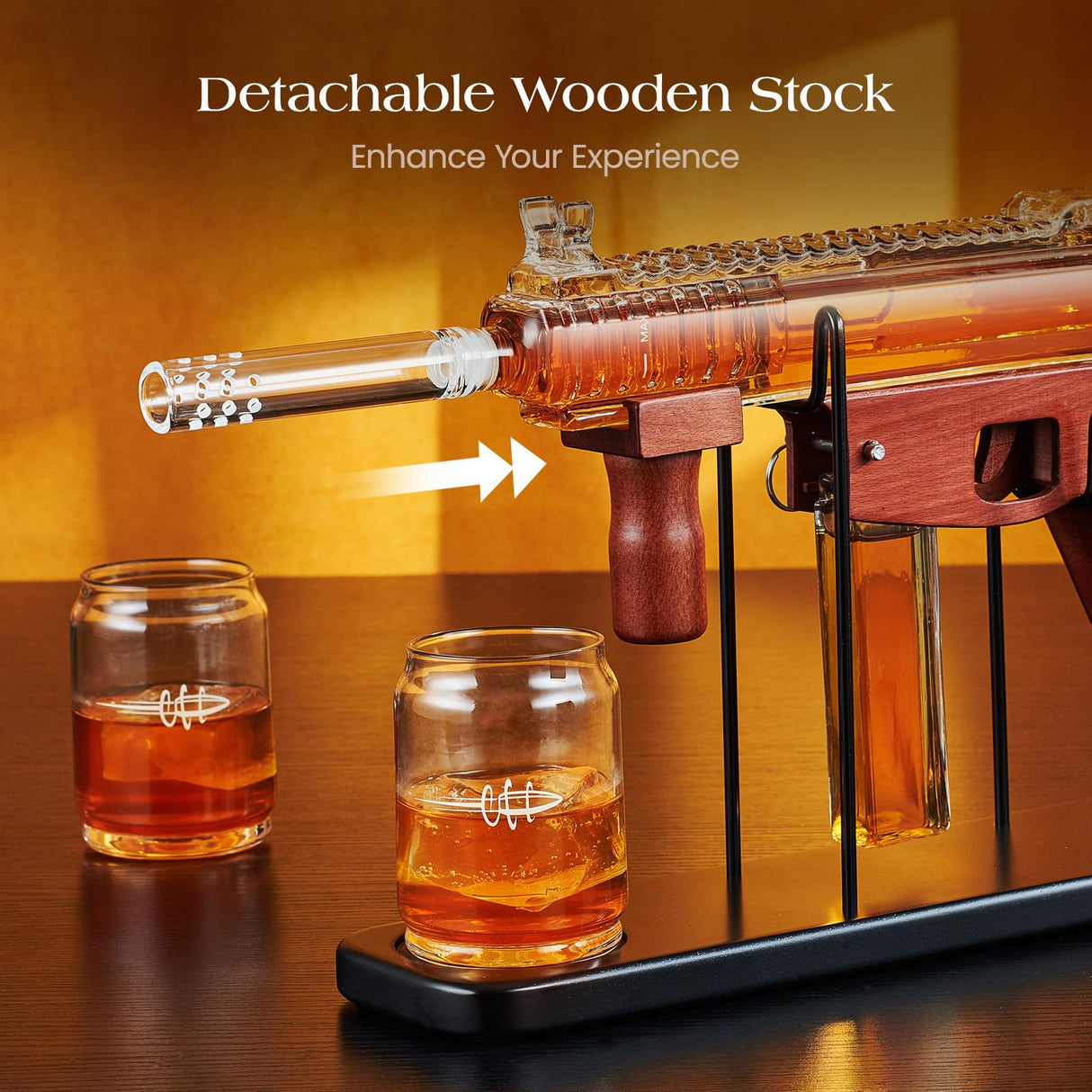 Gifts for Men Dad, Kollea Gun Whiskey Decanter Set-Limited Edition, Liquor Decanter with Bullet Shot Glass, Cool Anniversary Birthday Gift for Him Husband, Military Present for Home Bar Drinking Kollea