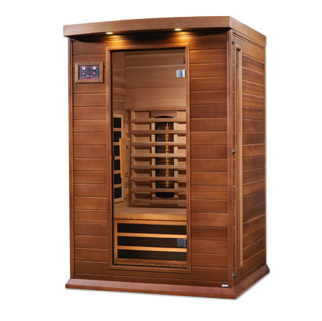 DYNAMIC SAUNAS Maxxus MX-M206-01 2-Person Full Spectrum Near Zero EMF (Under 2MG) FAR Infrared Sauna (Canadian Clear Red Cedar) Curb Side Delivery DYNAMIC SAUNAS