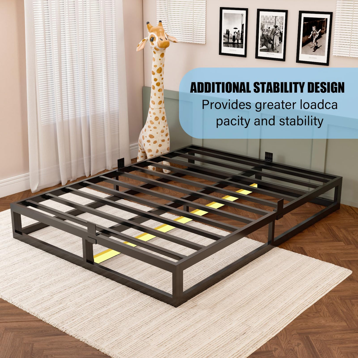 Bilily 10 Inch King Bed Frame with Steel Slat Support, Low Profile King Metal Platform Bed Frame Support Mattress Foundation, No Box Spring Needed/Easy Assembly/Noise Free Bilily