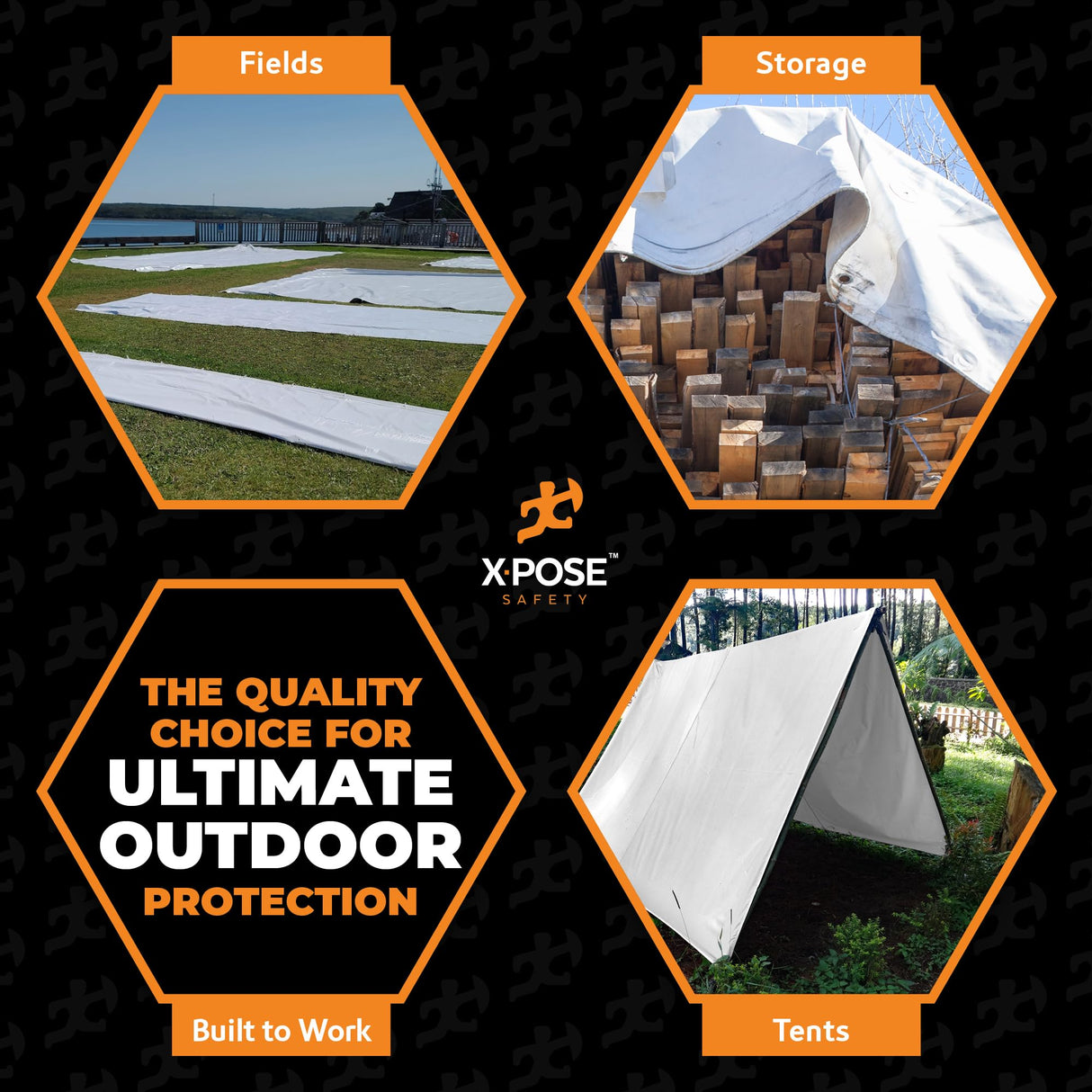 Heavy Duty White Poly Tarp 20' X 40' - Multipurpose Protective Cover - Durable, Waterproof, Weather Proof, Rip and Tear Resistant - Extra Thick 12 Mil Polyethylene - by Xpose Safety Xpose Safety