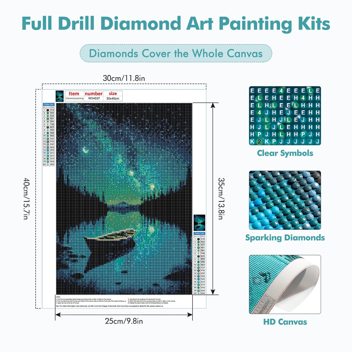 MOGTAA Starry Night Diamond Art Painting Kits for Adults, Canoe Lake Moon Diamond Painting Kits for Beginners, DIY 5D Diamond Dots Kits Landscape Gem Craft for Home Art Decor 12x16 inch MOGTAA