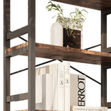 IRONCK Bookshelves and Bookcases, 31.5in Wide Shelf 5-Tier Ladder Shelf 110lbs/shelf Vintage Industrial Style Bookcase for Bedroom Living Room Home, Vintage Brown IRONCK