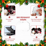 48 Pcs 4.3" x 2.8" Christmas Sublimation Ornament Blanks MDF Board Personalized Sublimation Printing Hanging Ornaments Christmas Ornaments Double Sided Heat Transfer Pendant with Rope for DIY Decor Yookeer