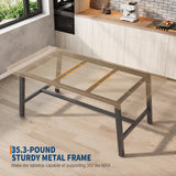 GarveeHome Industrial Dining Table for 6-8 People, 70.87 in Long Wooden Kitchen Table with Sturdy Metal Frame & Rustic Brown Finish (Nature Wood, 70.87 in Long) GarveeHome