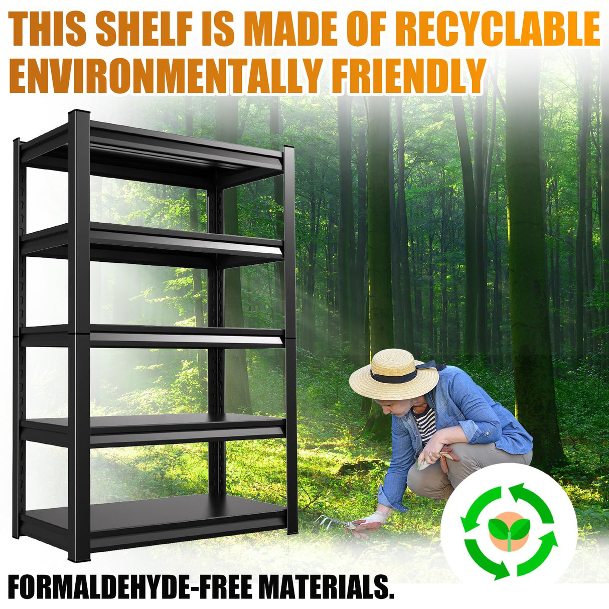 TXTDPL 72" H Storage Shelves, 5-Tier Garage Shelving, 3000 LBS Heavy Duty Shelves, Adjustable Shelving Unit, Steel Shelf Storage Rack, Easy to Assemble, for Garage, Warehouse, Basement, Black TXTDPL