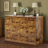 AMERLIFE Farmhouse Murphy Bed, Full Size Wooden Cabinet with Charging Station and Storage Drawer for Bedroom/Office/Guest Room, Rustic Brown AMERLIFE