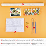 TUMOVO Abstract Paint by Numbers for Adults Fish Jumping Out of The Water, DIY Adult Paint by Number Kits on Canvas, Watercolour, Oil Painting Art Crafts Frameless, 16x20 in TUMOVO