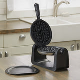 BLACK+DECKER Flip Waffle Maker, WM1404S, 7" Round Belgian Waffles, Ready Light Indicator BLACK+DECKER