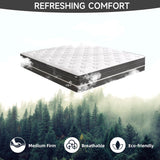 Hohamn Queen Size Mattress, 14 Inch Hybrid Mattress in a Box, Queen Mattress Foam and Individually Wrapped Pocket Coils, Soft and Breathable, Pressure Relief, Strong Edge Support, Medium Firm Hohamn