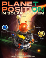 MOCBURIKU Solar System Building Set for Kids, STEM Toys with Rotatable Handle and Mechanical Gears, Space Toys for Home/School Science Learning, Birthday Gifts for Boys Girls Ages 6-12(1282pcs) MOCBURIKU