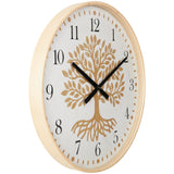 Deco 79 Wooden Tree Decorative Wall Clock Wall Clock for Home with Cream Backing, Wall Clock for Room 24" x 2" x 24", Brown Deco 79