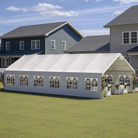 20'x40' Party Tent - Heavy Duty Upgraded Galvanized Frame, Outdoor Wedding Gazebo Shelter Canopy, Removable Sidewalls, Double Doors, and 3 Carry Bags for Parties, Weddings, and Outdoor Events Mulinsonfly