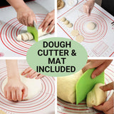 Large Pizza Stone for Oven 20 inch - Baking Stone for Bread, with Baking Mat and Dough Cutter - Rectangle Pizza Grill Stones - 20" x 13.5" Rectangular Thick Heavy Duty Ritual Life