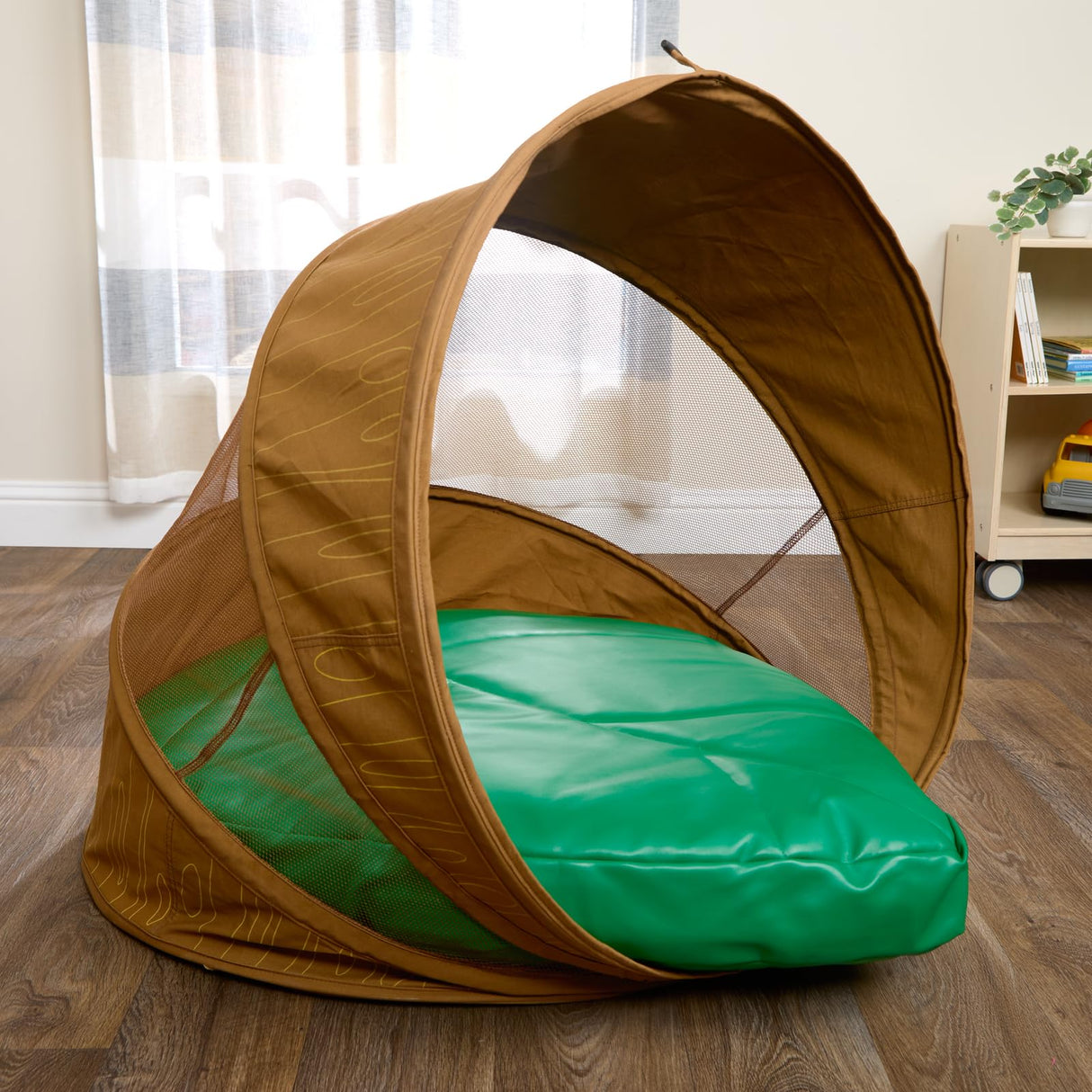 Hideaway Log Chair with Cushion by Environments, Portable Pop-Up Woodland Play Tent, Kids Retreat for Calming Space, Perfect for Quiet Time and Reading Environments
