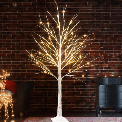 Dazzle Bright Lighted Tree, 6 Ft Birch Tree with Fairy Lights for Decoration Inside Outside, Birch Tree with 144 LED Lights for Christmas Holiday Wedding Home Room Decor, 2 Pack