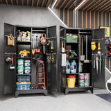 YILFANA 71" Metal Storage Cabinet with Lockable Doors, Functional Garage Storage Cabinet, Tool Cabinet Tool Cabinet Garage Organization Cabinet with Hanging Rod & S-Hooks (71" Utility Cabinet) YILFANA