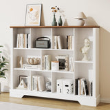 AesthLife 10 Cube Storage Bookcase, Modern 3-Tier Wooden Storage Organizer Open Bookshelf with Base for Living Room, Bedroom, Home Office AesthLife