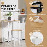 Finnhomy 23.6" Modern High Top Bar Table - Oak Beige & White Cocktail Table for Kitchen and Living Room Finnhomy