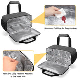 Acrylic Paint Organizer Bag for up to 54 Bottles (2 oz), Art Supply Storage Case with Handle Strap, Extra Pocket for Paint Brushes, etc, Aluminum Foil Liner for Easy Cleaning, Patented Design (Grey) GRAOSO