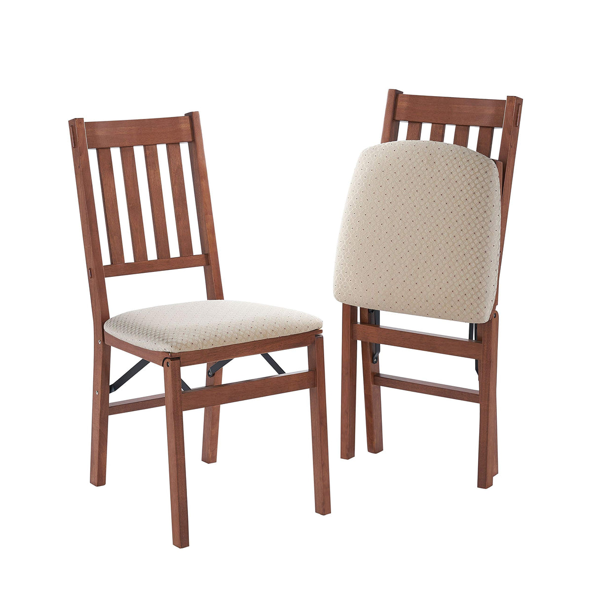 Meco STAKMORE Arts and Craft Folding Chair Cherry Finish, Set of 2, 21.5D x 17W x 35.5H Inch MECO