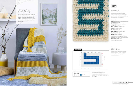 Mix and Match Modern Crochet Blankets: 100 patterned and textured stripes for 1000s of unique throws WoodArtSupply