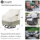 LSongSKY Outdoor Swivel Lounge Chair Cover 2 Pack,100% Waterproof Heavy Duty Covers,(33 W x 35 D 38.5 H inches) Patio Furniture for Chair,White&Grayish Green LSongSKY