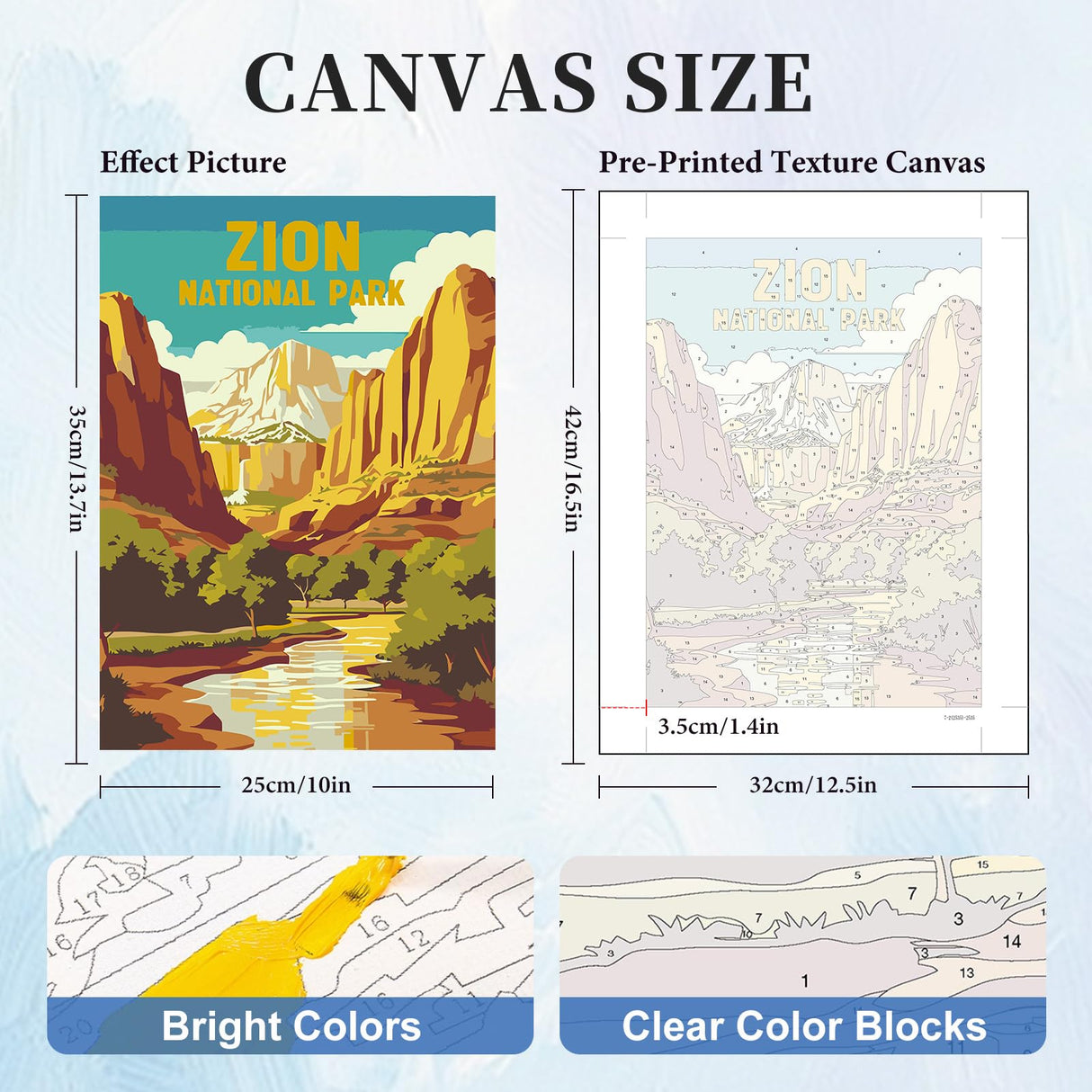 6 Pack Paint by Numbers Kit for Adults - National Park Adult Paint by Number Kits on Canvas for Beginner, Landscape DIY Acrylic Oil Number Painting for Adults, Perfect for Home Decor 10x14 Inch GEEHEIY