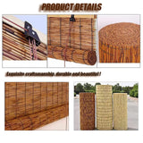 Retro Bamboo Roller Blinds - Outdoor/Indoor Privacy Shades, 27x59in Brown OCAZI