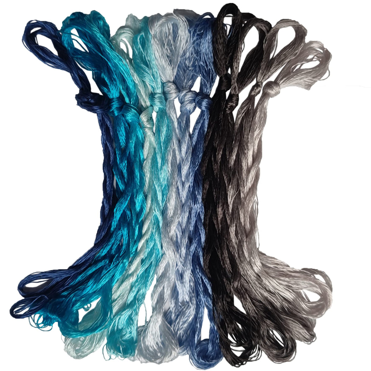 levylisa 12 Skeins Mulberry Silk Floss Embroidery Thread Floss-Cross Stitch Threads China Silk Woven Jewelry Threads DIY Sewing Kits (Blue Gradient) levylisa