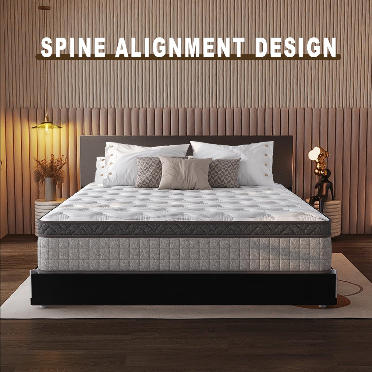 10'' Hybrid Mattress King with Comfort Foam,Innerspring Pillow Top King Mattress in a Box, King Size Mattress for Pressure & Pain Relief, Soft Feel but Supportive (10'' King (U.S. Standard)) AnoYishev