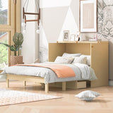 Ball & Cast Murphy Bed Full Size with Drawer and A Set of Sockets,Bedroom Folding Wall Cabinets Frame w/USB Ports & Pulley Structure Design,Hideaway Bed for Guest Room,Study,Office,Golden Ball & Cast