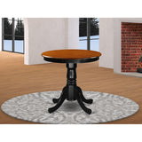 East West Furniture EMT-BCH-TP Eden Kitchen Dining Table - a Round Solid Wood Table Top with Pedestal Base, 30x30 Inch, Black & Cherry East West Furniture