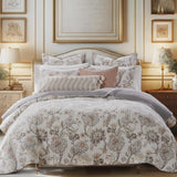 Levtex Home - Ophelia Quilt Set - King Quilt and Two King Shams - Floral - Taupe Grey Cream Blush - Quilt (106x92in.) and Shams (20x36in.) - Reversible - Rayon/Cotton Levtex Home