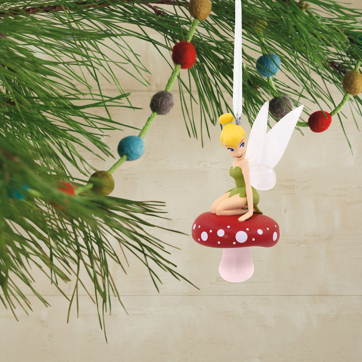Hallmark Disney Tinker Bell on Mushroom Christmas Ornament Hallmark