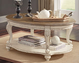 Signature Design by Ashley Realyn Casual Cottage Coffee Table, Antique White & Brown Signature Design by Ashley