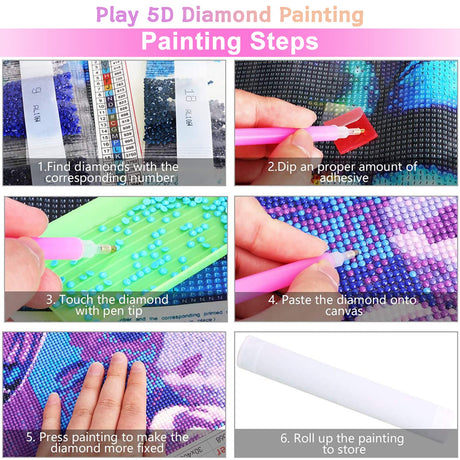 Snuqevc 5D Diamond Painting Kits Painted Art Unicorn | DIY Canvas Gemstone Painting Kit Digital Oil Painting Crafts | for Home Decor Room Decor | Gifts for Friends (8x12inch) Snuqevc