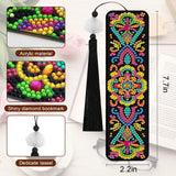 geesfayan 8 Pcs Diamond Art Bookmarks Kits for Adults with Tassel, 5D DIY Book Marks Dimond Art Paintings Gem Art,Diamond Painting Bookmarks for Book Lovers(Mandala) geesfayan