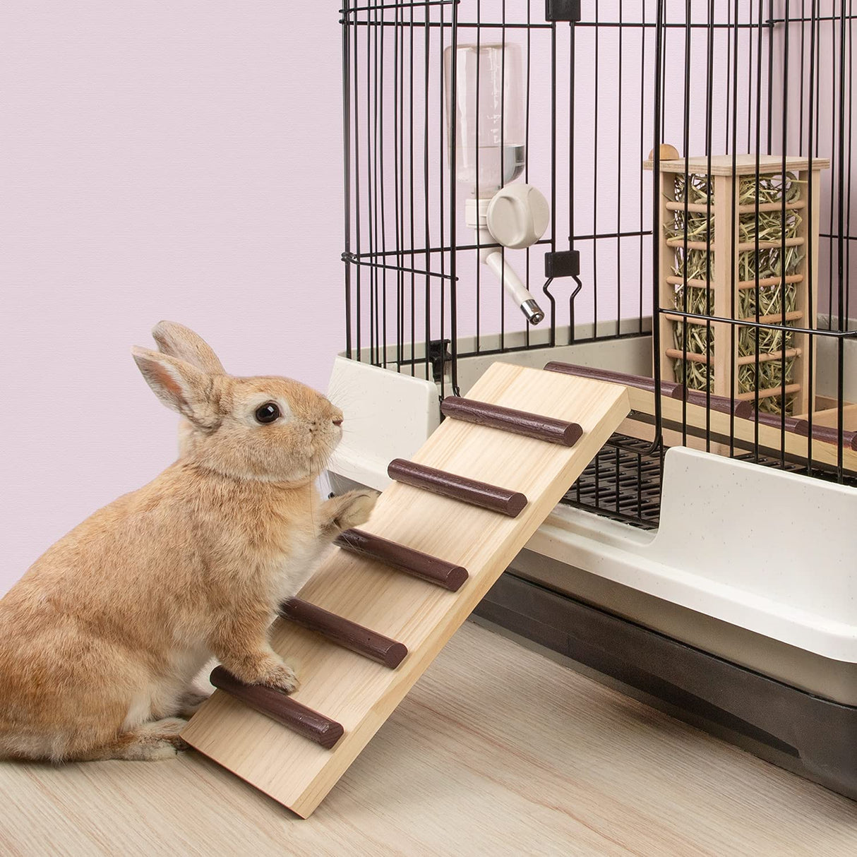 Niteangel Wooden Cage Bridge for Rabbits, Guinea Pigs and Chinchilla, Large Size Niteangel
