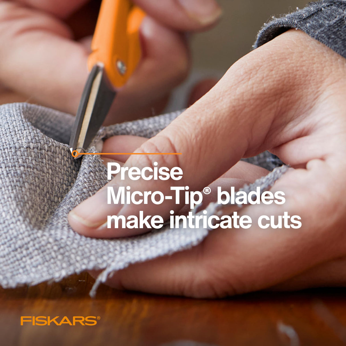 Fiskars Original Orange Handled Scissors 2-Piece Set, 5" Micro Tip and 8" Stainless Steel Scissors, Paper and Fabric Supplies for Office and Arts and Crafts Set, Orange Fiskars