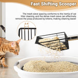 10inch Large Metal Chicken Poop Scooper, 24 to 68" Long Chicken Coop Litter Scoop with Stainless Steel Handle, 4 in 1 Multifunctional Heavy Duty Litter Sifting Shovel Chicken Coop Accessories CAROD