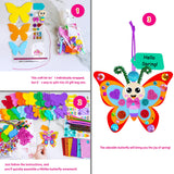 Winlyn 24 Sets Butterfly Craft Kits DIY 3D Rainbow Butterfly Ornaments Decorations Art Set Foam Stickers Arts and Crafts for Kids Spring Summer Camping Party Classroom Activities Art Project Winlyn