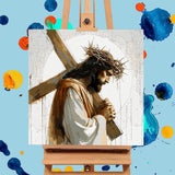 Paint by Numbers Kit for Adults - Jesus Cross Acrylic Adult Paint by Number Kits on Canvas for Beginner, Religious Christians DIY Oil Painting by Numbers for Adults, Perfect for Decor Gift 16"x20" Offito