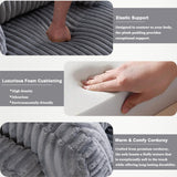 YABTOP Oversized Swivel Accent Barrel Chair with Pillows,Modern Round Plush Cuddler Reading Chair Comfy for Bedroom Living Room,Corduroy Gray YABTOP