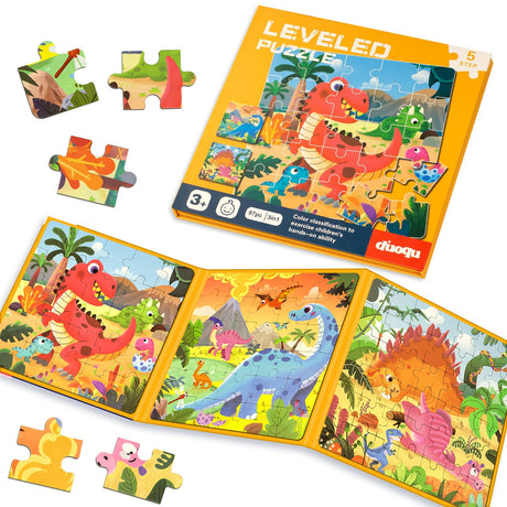 Magnetic Puzzles for Kids Ages 3-5, 3 in 1 Dinosaurs Magnetic Jigsaw Puzzle Book, Travel Puzzles Toys for Toddlers 3-8 Year (Dinosaur World) EREBADI