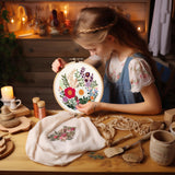 Bonroy 4 Sets Embroidery Kit for Beginners with Instructions,Cross Stitch Kits for Adults with Pattern,Needlepoint Kits for Adult Include Embroidery Cloth Hoops Needles Threads Bonroy