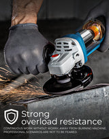 DongCheng Angle Grinder 4-1/2 inch 6.7-Amp Paddle Switch Cut off Tool 11800RPM Electric Grinder Power Tools with Cutting & Grinding Wheels, Flap Discs, Auxiliary Handle for Metal & Rust Removal Dong Cheng