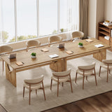 Tribesigns Executive Office Desk, 63-Inch Farmhouse Computer Desk, Large Writing Study Conference Table with Sturdy Legs, Business Workstation Table for Home Office, Rustic Brown Tribesigns