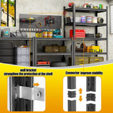 72'' Storage Shelves, Garage Metal Shelving Unit, Adjustable, Double-Layer Column with Reinforced Ribs, Heavy-Duty, Capable of Bearing 3000lbs, Suitable for Garage, Warehouse, Kitchen Storage Beaunatixx