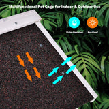 Tangkula Rabbit Hutch, Indoor Outdoor Bunny Cage with Run, Wooden Rabbit Cage with Waterproof Roof & Pull Out Tray, Chicken Coop Pet House for Rabbits, Chicken and Guinea Pigs (Gray) Tangkula